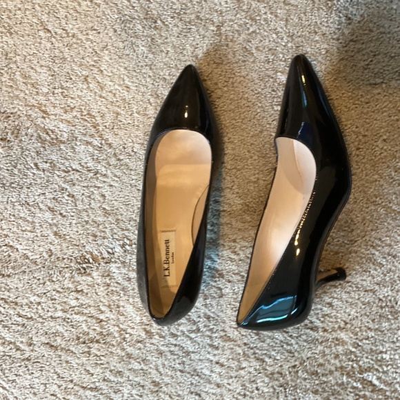 LK Bennett Black Patent Kitten Heel Pumps size 36 NEW - Picture 4 of 7